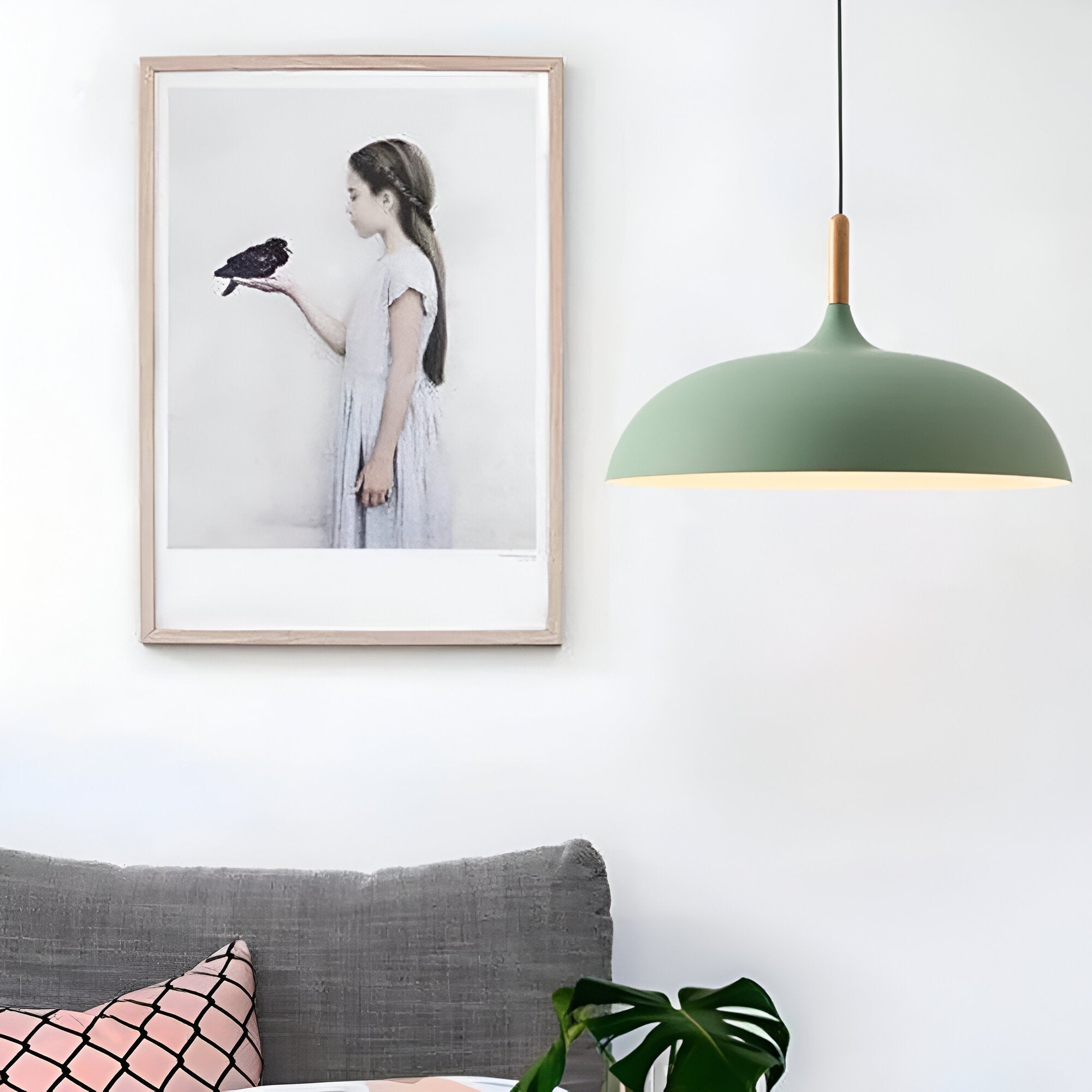Hanglamp Hout IJzer Scandinavisch Japandi Rond E27 Ø35 Ø60 Eetkamer Keuken | Restfield