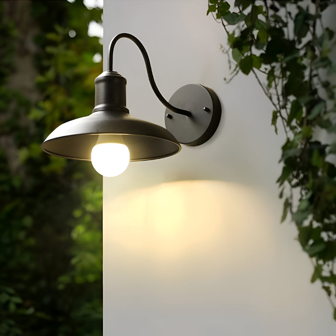 Buitenlamp Gooseneck Industrieel IP65 Waterdicht Brons LED Ø24 Ø29 Veranda | Restfield