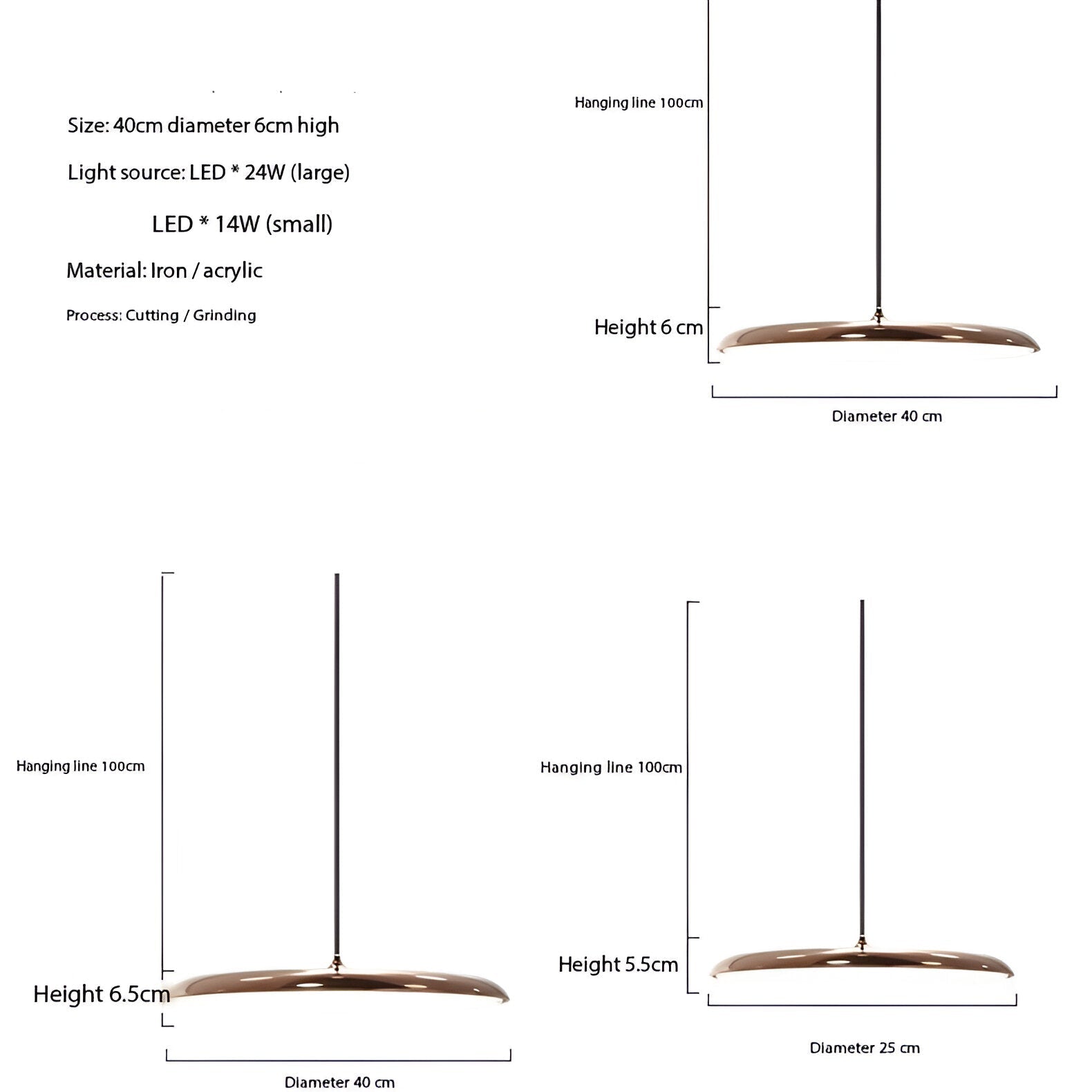 Hanglamp Schotel Design LED 4000K Nordic Modern Ø25 Ø40 | Restfield