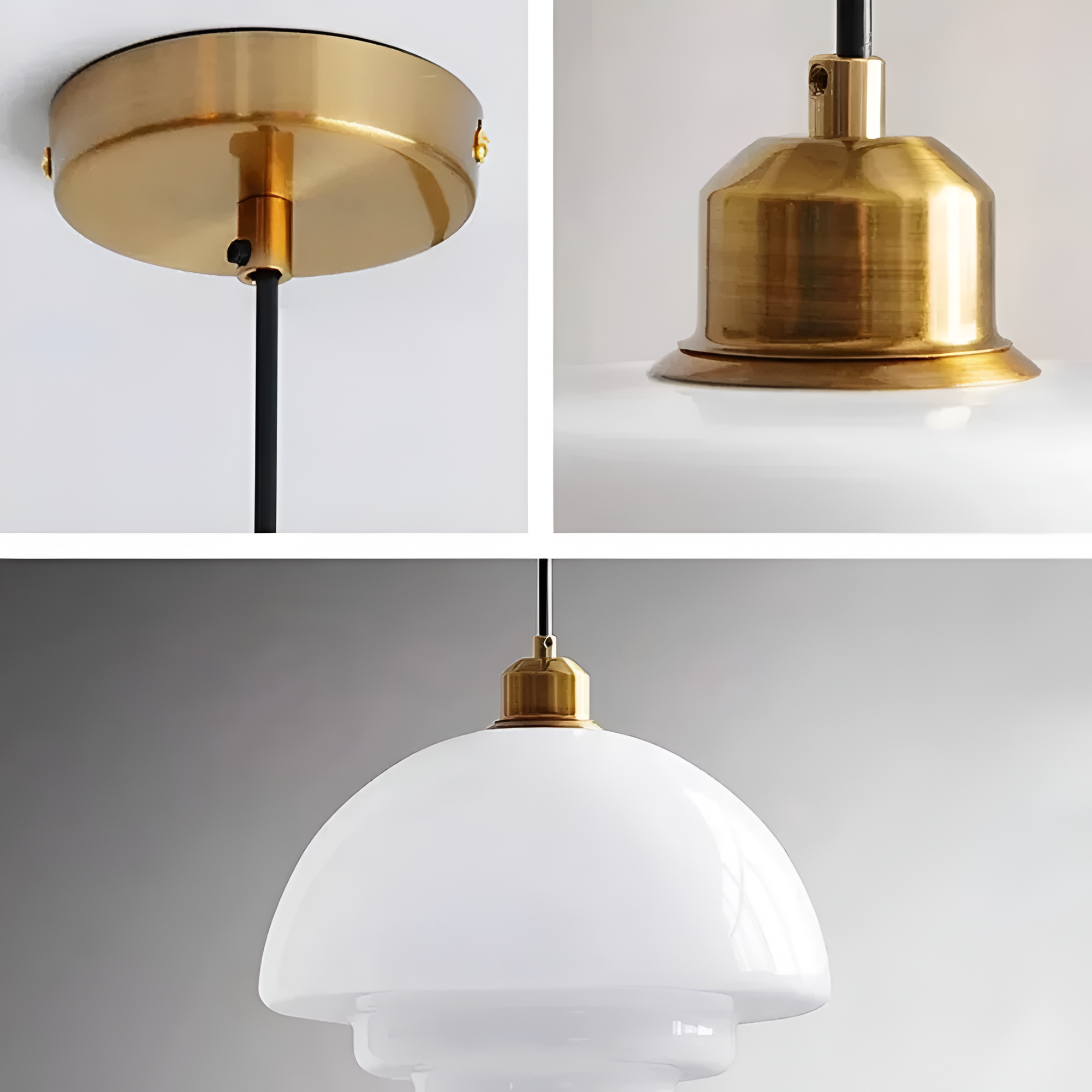 Plafondlamp Art Deco Messing Glas D30 D28 D32 Goud Vintage Design | Restfield